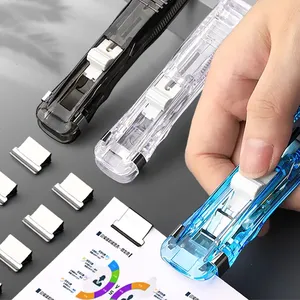 Staple Metal Clip Push Hand Papiers ch neider mit Nachfüll befestigung Organisieren Hefter Wieder verwendbare Push Clamp für Document File Station ery