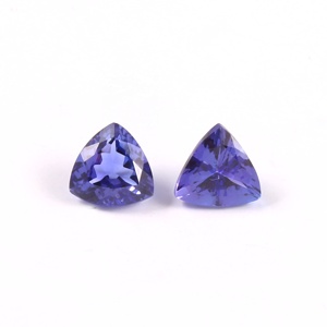 IGI Certifié 6mm Naturel Paon Bleu Tanzanite Gemme AAA Qualité Trillion Cut Facettes Iridescence JewelryTZ - Product Image 2