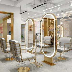 Espejo LED de Doble Cara de Lujo, Diseño Moderno, Estación de Metal para Barberías y Salones de Belleza - Product Image 3