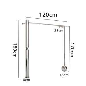 Porte-manteaux muraux en acier inoxydable Art Déco - Étagères de présentation multifonctionnelles pour les magasins de vêtements pour femmes et enfants - Product Image 5