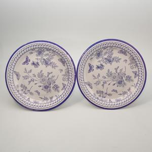 Assiettes à dîner jetables <span class=keywords><strong>EMOER</strong></span> T-3001 Offset imprimé 7 pouces bleu et blanc assiettes en papier de porcelaine pour les fournitures de fête - Product Image 1