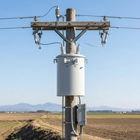 Transformateur de distribution monophasé à bobinage triple, monté sur poteau, de type huileux, résistant aux intempéries, 10 kVA, 10 kV/220 V/480 V