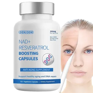 Bestseller-Produkte OEM Private Label Anti-Aging-Ergänzung für gesundes Zell wachstum NAD Resveratrol Boost ing Capsules