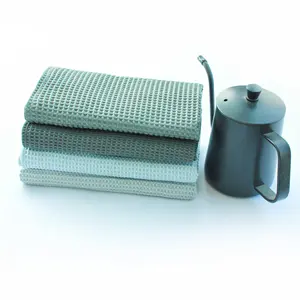 Fornecimento de fábrica profissional tecido waffle de poliéster tricotado de microfibra orgânica