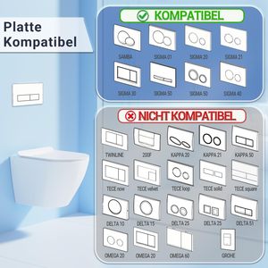Plaque de commande de chasse d'eau compatible avec les actuateurs Geberit Sigma UP300 et UP320, double chasse - Product Image 4