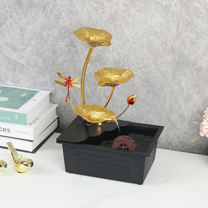 Roue d'eau créative, élément aquatique porte-bonheur, ornement Feng Shui en fer forgé pour la décoration du salon ou du bureau - Product Image 1