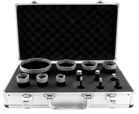 Jeu de 5 forets diamantés brasés sous vide avec boîte en aluminium pour le perçage à sec de carreaux de pierre et de céramique