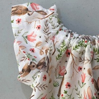 Vente en gros de robe de Pâques pour petites filles avec lapin doux, robe à manches flottantes et tenue Bloomers pour petites filles