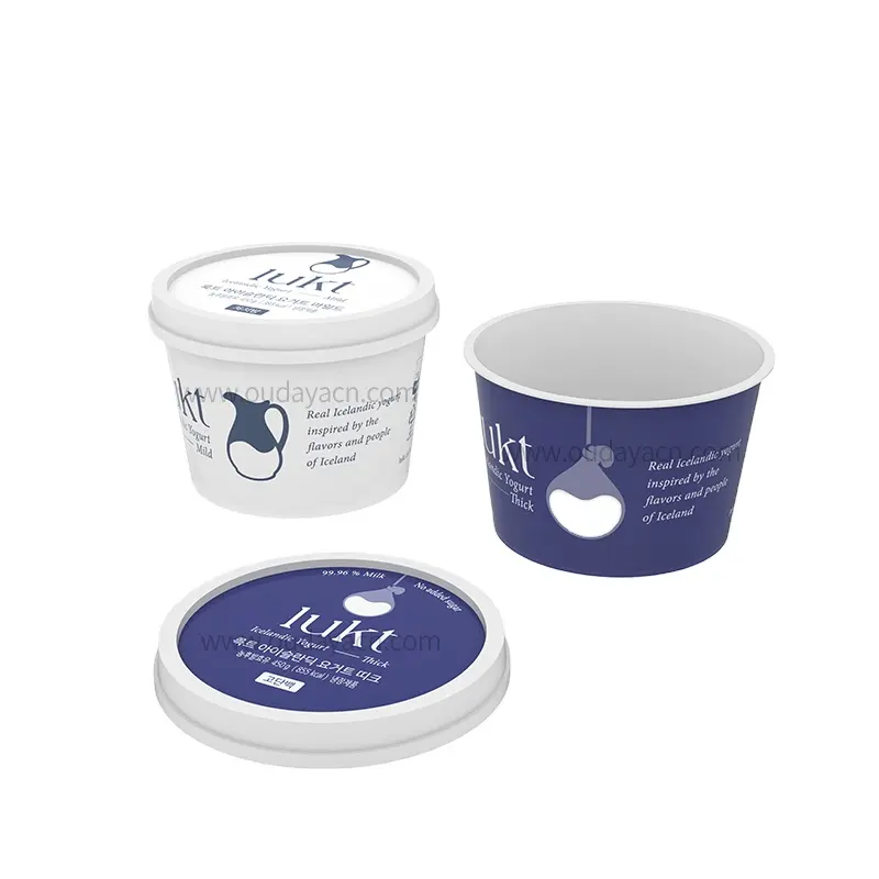 OEM ODM 560ml packing pp plastic ice cream yogurt bucket tub container with lid with spoon