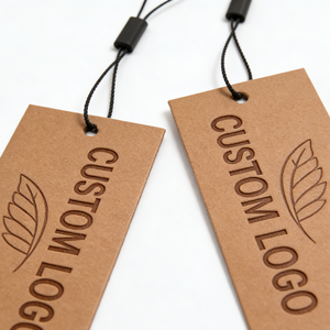 Étiquettes de vêtements en papier écologique de luxe en gros, logo personnalisé imprimé, étiquettes de vêtements pour vêtements, chaussures, sacs - Product Image 4