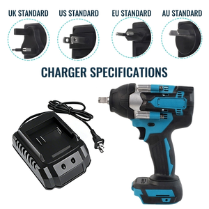 <span class=keywords><strong>Clé</strong></span> <span class=keywords><strong>à</strong></span> chocs sans fil industrielle 21V 700Nm avec 2 batteries lithium-ion, jeu de 8 embouts, 430W, prix abordable - Product Image 6