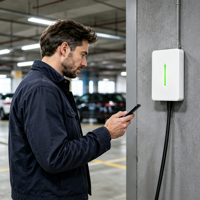 Station de recharge pour véhicules électriques, chargeur de voiture électrique, borne de recharge murale AC EVSE Type 2, avec câble EV, pour garage domestique et parkings commerciaux