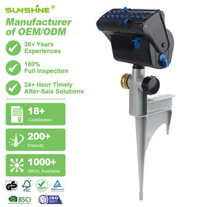 Arroseur oscillant mini turbo réglable 4 directions <span class=keywords><strong>SUNSHINE</strong></span> avec base à pointe et 18 buses de pulvérisation pour l'irrigation des jardins, des cours et des pépinières - Product Image 1
