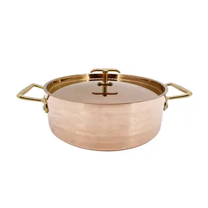 Kitchen Utensils Cookware 3 Layer Stainless Steel Copper Sauce Pan Cooking Pot