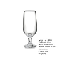 Verre à jus cristallin de qualité supérieure 350 ml (11,8 oz) - Verres à pied en verre blanc de haute qualité pour café et restaurant, impression de logo en gros