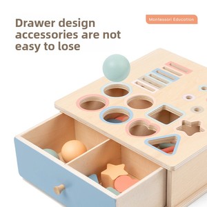 Bloques de madera transfronterizos para reconocer colores y formas, juguetes educativos Montessori, caja de clasificación de monedas, edades 3-6 - Product Image 3