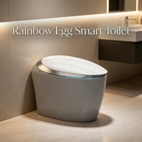 Toilette intelligente moderne en forme d'œuf avec fonction aromathérapie, étanche IPX4, capteur de pied pour le rinçage, couvercle automatique pour la rénovation de la maison