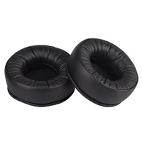 Coussinets d'écouteurs confortables et doux, ronds, 70-110 mm, noirs, épaissis, en cuir protéiné et mousse à mémoire de forme, couverture intégrale, type supra-auriculaire