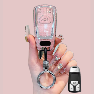 Porte-<span class=keywords><strong>clés</strong></span> et coque de protection en TPU à motif diamant de luxe <span class=keywords><strong>pour</strong></span> clé de voiture Audi A4/A4L/Q5/Q5L/A3/Q7/TT/TTS/8S/B9 2023-2024 - Product Image 6