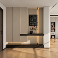 Meuble de rangement moderne pour entrée, armoire à chaussures personnalisée avec banquette organisée et présentoir décoratif pour couloir d'appartement