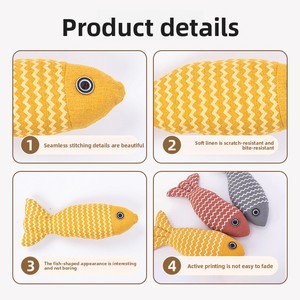 Juguete para Gatos con Forma de Pez de Lino Simulado, Relleno de Catnip, para Gatos de Interior, para Juego Autónomo y Alivio de la Ansiedad - Product Image 5