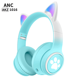 Casque sans fil LED Glare System confortable avec oreilles de chat, son stéréo, annulation active du bruit et éclairage RGB pour DJ - Product Image 4