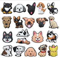 Pendentifs en forme de tongs de dessin animé - Série de chiens mignons en PVC, accessoires pour chaussures de chien, pendentifs pour chaussures de chien en gros