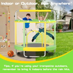 Harbour 2024 152.4cm tập thể dục trẻ em trẻ em <span class=keywords><strong>Trampoline</strong></span> ngoài trời và trong nhà trẻ em Vòng 5ft <span class=keywords><strong>Trampoline</strong></span> với an toàn bao vây <span class=keywords><strong>Net</strong></span> - Product Image 5