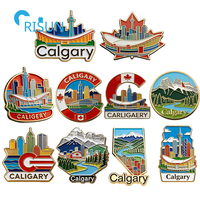 Cadeaux Souvenirs Personnalisés Canada Drapeau Canadien Calgary Aimant de Réfrigérateur Épinglette Broche Personnalisée Calgary Épinglette en Émail
