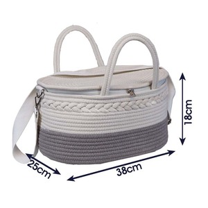 Offre Spéciale bandoulière bébé organisateur sac pépinière panier de rangement personnalisé couche coton corde couche <span class=keywords><strong>Caddy</strong></span> avec couvercle - Product Image 2
