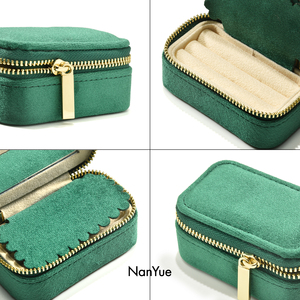 Tùy Chỉnh Nhung Hộp Đồ Trang Sức Mini Xách Tay Nhẫn Lưu Trữ Đồ Trang Sức Box Với Gương Ngọc Bảo Đá Quý Nhẫn Hộp Đồ Trang Sức Tổ Chức - Product Image 6