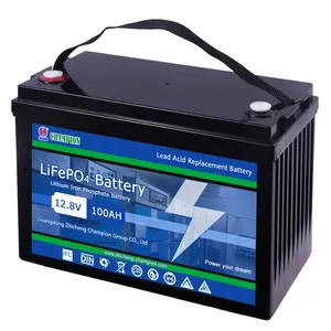 Champion 12.8V 25.6V batterie au lithium rechargeable 100AH 200AH 300AH batteries de remplacement au plomb LiFePO4 pour le stockage d'énergie