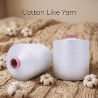 32S 40S Elastic Full Dull Imitation Cotton Like Yarn Cotton Like Stretch Yarn Cool Cotton Polyester Yarn for Circular Machine