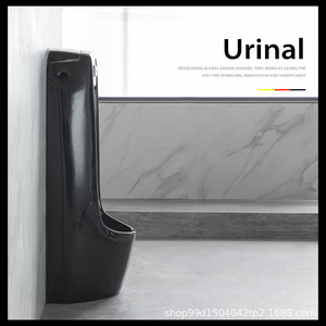 <span class=keywords><strong>Urinoir</strong></span> en céramique à capteur automatique de conception moderne <span class=keywords><strong>Urinoir</strong></span> mural intégré noir sur pied pour adultes pour salle de bain et hôtel - Product Image 4