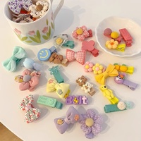 Barrettes pour enfants style floral fait main, série de couleurs adorables, entièrement recouvertes de tissu, non-dommageables, pour cheveux mignons