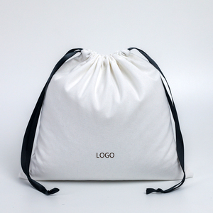 Pochette de rangement réutilisable en tissu de coton écologique et tendance, sac anti-poussière à cordon de serrage de grande taille - Product Image 3