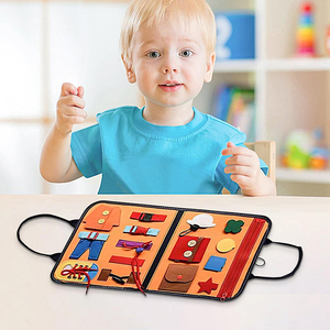 Planche d'activités sensorielles Montessori jouet bébé enfants planche occupée unisexe en feutre de plastique livre jouet amusant développement de base motricité fine - Product Image 3