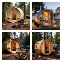 Sauna extérieur moderne en forme de baril, cabane en bois massif de pruche, pod de camping et de jardin, poêle à bois, alimentation électrique, écologique, taille personnalisée