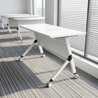 Table de formation moderne pliable en métal avec roulettes, bureau de conférence modulable pour salle de classe, bureau et salle de réunion