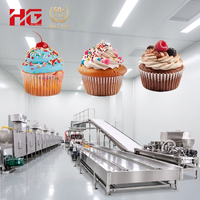 Ligne de production de pâte à cupcakes et à pain, mélangeur de chocolat entièrement automatique, machine à gâteaux vapeur multifonctionnelle