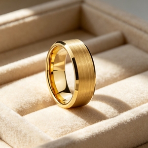 Anello Unisex da 8mm Placcato Oro 18K, Fede Nuziale in Acciaio Inossidabile con Finitura Spazzolata, Anello di Promessa per Uomo e Donna - Product Image 5