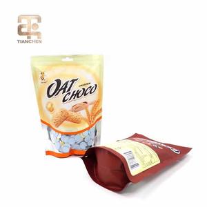 Sachet refermable alimentaire à fond plat, résistant à l'humidité, jetable, en PET/PE - Product Image 1