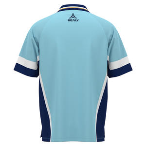 T-shirt ample respirant à col en V imprimé rayures HEALY, style streetwear, avec blocs de couleur, maillot de football personnalisé par sublimation - Product Image 3