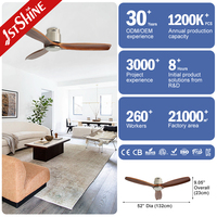 Ventilador de Techo Inteligente 1stshine con Control por Voz a través de Aplicación Wifi, Aspas de Madera Sólida, Motor DC de Bajo Consumo, OEM/ODM