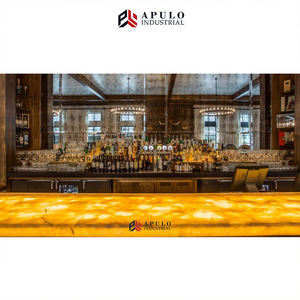 Paneles de Mármol Retroiluminados con Diseño Personalizado Directo de Fábrica, Encimera de Ónix Retroiluminada, Encimera Transparente para Barra - Product Image 3