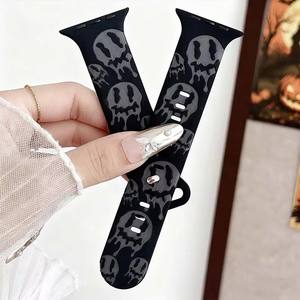 Nuevo patrón de Halloween tallado correa de silicona de dos colores para <span class=keywords><strong>Apple</strong></span> <span class=keywords><strong>Watch</strong></span> Series 11 10 <span class=keywords><strong>Ultra</strong></span> 2 49mm Correa pulsera - Product Image 2