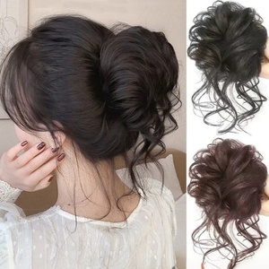 Chignon désordonné synthétique tendance, chignon désordonné pour femmes, chignon bouclé ondulé, chignon en queue de cheval, postiche pour cheveux - Product Image 4