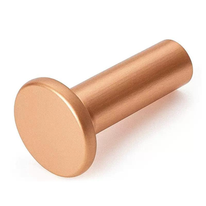 Remache de cobre GB109, redondo, de cabeza plana, sólido, hecho a mano, para fijación con martillo - Product Image 1