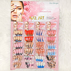 Paquete de 24 tarjetas, piezas de uñas de estilo europeo y americano, parches de uñas falsas, longitud de uñas portátil, fabricantes al por mayor - Product Image 1