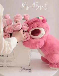 Ours en peluche fraise multi-tailles, grande poupée-coussin, compagnon de sommeil, cadeau d'anniversaire, cadeau pour couple, vente en gros, promotion - Product Image 2